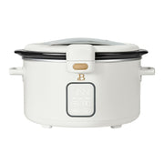 Made By Gather Beautiful 4 Qt Digital Slow Cooker with Spill-Proof Hinged Locking Lid, Hydrangea Floral, Touch Display, 29468