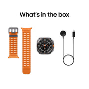 Samsung SM-L705UZA1XAA Galaxy Watch Ultra 47mm LTE Titanium Smart Watch, Titanium Gray, Orange Sport Band (2025)