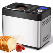 Euhomy 23 in 1 Bread Maker, 3 Loaf Sizes, Preprogrammed Menu, Delay Timer, Digital Control, Stainless Steel, Silver