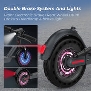 AOVOPRO TMAX Electric Scooter, 500W Motor, 21 mph Top Speed, 10-Inch Solid Tires, Dual Hydraulic Shock Absorption, Dual Braking System, App Control, Gray