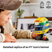 LEGO Editions Ayrton Senna Helmet Building Set, 931 Pieces, Collectible F1 Display with Minifigure and Signature Plaque, Multicolor, 6590618