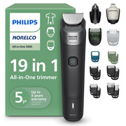 Philips Norelco All-In-One 19-Piece Electric Trimmer 5000 Series, Rechargeable, Black, Cordless, MG5965/49