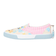 Ground Up Bluey Women's Slip On Casual Sneakers, Canvas Upper, Rubber Outsole, White, Size 7