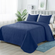 JUSTLET Quilt Set Twin/Twin XL, Lightweight All-Season Quilts, Navy Blue, 2 Piece