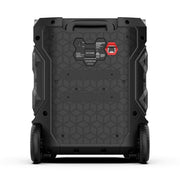 Monster Rockin Roller 300 Portable Bluetooth Speaker, 200W Power, 100+ Hour Playtime, Wireless Qi Charging, IPX4 Weather Resistant, Telescoping Handle with Roller Wheels, Black