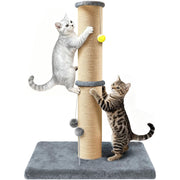 Unbranded Cat Scratching Post, 5-Inch Thick Sisal Pole, 36-Inch Tall Tower with 20.8x15.9-Inch Extra-Stable Base, Gray, Top Perch
