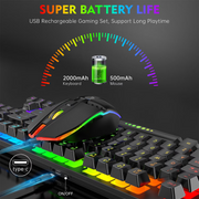 Cshidworld KM99  Wireless Keyboard and Mouse Combo, 87-Key Rechargeable Gaming Keyboard and Mouse Set, for Windows Desktop Laptop PC