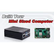 52Pi Starter Kit for Raspberry Pi 5, 8GB RAM, 64GB Storage, ABS Case with Armor Lite V5 Cooler, Dual Micro HDMI Cables, 27W USB C Power Supply