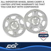 Coast To Coast International Chrome 16 Inch 5 Raised Dimpled Spoke Snap-On Wheel Covers Set of 4 for Jeep Liberty 16x7 5-Lug Steel Wheels IWCIMP/40X