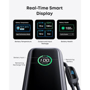 Anker Laptop Power Bank, 25,000mAh, 165W, Triple 100W USB-C Ports, Built-In Retractable USB-C Cables, Black, A1695H11