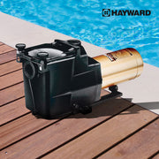 Hayward Super Pump In-Ground Pool Pump, High-Efficiency 0.75 HP Medium Head, Black, See-Through Strainer Cover, Swing-Away Hand Knobs, W3SP2605X7