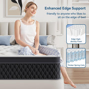 ELEMUSE 10 Inch Full Hybrid Mattress with Memory Foam and Individually Pocketed Springs, Reinforced Edge Support, CertiPUR-US Certified, Breathable Design