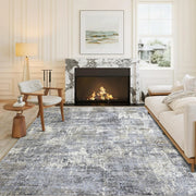 Berthmeer 9'x12' Large Modern Abstract Area Rugs for Living Room Bedroom, Blue Gray - Machine Washable