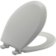Bemis 500EC062 Molded Wood Round Toilet Seat With Easy Clean and Change Hinge, Ice Grey