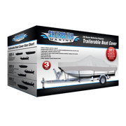 Shoreline Marine 5709-0619 150-Denier Polyester Water-Resistant Boat Cover, Gray