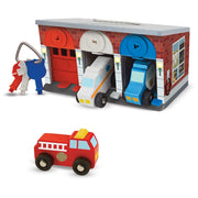 Melissa & Doug Keys & Cars Wooden Rescue Vehicle & Garage Toy (7 Piece)