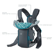 BLUE BOX OPCO LLC 200101-00 Infantino Swift Classic Baby Carrier w/ Wonder Cover Bib, 2-Position, 7-26lb, Gray