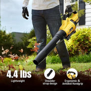 GEVEELIFE Cordless Leaf Blower, 650 CFM, 3-Speed, Dual 20V 5.0Ah Batteries, Lightweight, Detachable Design
