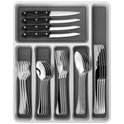 GPED 37-Piece Flatware Set with Organizer, Heavy Duty Stainless Steel, Mirror Polished, Service for 6