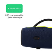 onn Large Rugged Bluetooth Speaker with LED Lighting, IPX7 Waterproof, Floatable, 12 Hours Playtime, Blue