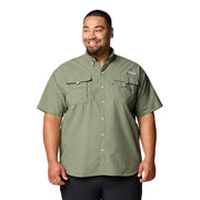 Columbia PFG Bahama II Men's Short Sleeve Button-Down Shirt, Cypress Green, Relaxed Fit, UPF 50 Sun Protection, Nylon, Big Size 1X, 101165