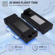 AUOSHI WWJ200000513 Drone with 4K Camera AUOSHI RC Quadcopter with High Speed Brushless Motor, Altitude Hold, Waypoint Fly, 2 Batteries, Carrying Case