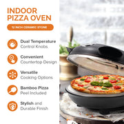 Cook With Color YWPM2120GUN Electric Indoor Countertop Pizza Maker, 1200W, 12