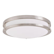Better Homes & Gardens BH13100109456 14 Inch Integrated Metal Double Ring Flush Mount Light Brushed Nickel Finish