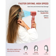 RACCOMB 5-in-1 Hair Styling Tool, High Speed 110000 RPM Motor, Coral Red