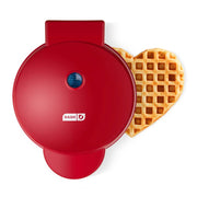 Dash Express Electric Waffle Maker, 8-Inch Heart-Shaped, Dual Nonstick Surfaces, Quick Heat-Up, Compact Red