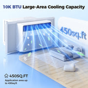 TASKBAY 10K BTU Window Air Conditioner, 4-in-1 Cooling Unit, Washable Mesh Filter, White, WAC004