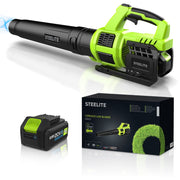 Steelite EDG010-1 21V Cordless Leaf Blower,120 MPH 480 CFM,Electric Lightweight Blower with 4.0Ah Battery Pack and Charger