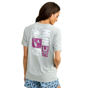 Huk Block Beach Short-Sleeve Pocket T-Shirt for Ladies - Harbor Mist - L