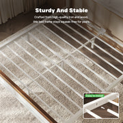 HOMRELEXA Farmhouse Bed Frame, Twin Size, White Wood Finish, 51in Headboard and Footboard, High Profile with Under Bed Storage