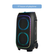 onn XL Wireless Party Speaker, 240W Power, Bluetooth, LED Lighting, IPX4 Water Resistant, 16-Hour Playtime, Black