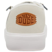 HEYDUDE Cody Perf Leather Casual Sneakers for Ladies - White - 9M