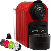 Mixpresso Espresso Machine, 19 Bar Pressure Pump, Compatible with Nespresso Capsules, Red, 27 Oz Water Tank, 1400W