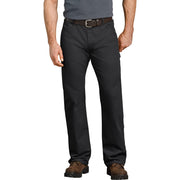 Dickies Relaxed-Fit Straight-Leg Carpenter Duck Jeans for Men - Rinsed Black - 42x34