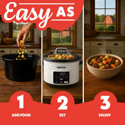 Gourmia GSC517W 4.5 QT Programmable Slow Cooker, 5 Presets, Keep Warm, White