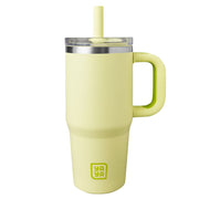 YAYA My First Travel Tumbler for Preschool Kids 3+, Insulated Stainless Steel, Spill-Proof Lid, Reusable Silicone Straw, BPA-Free, 12oz, Yellow