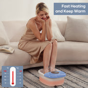 MaxKare XKAM-SPA18 Foot Spa Bath Massager with Digital Temperature Control, Bubble and Vibration Massage, 16 Detachable Rollers, Blue