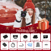 Keculbo DSLR Camera, 88MP Sensor, 8K UHD Video, 18X Digital Zoom, Autofocus, 3-Inch 180 Flip Screen, Wi-Fi Enabled, Black, DC-089