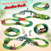APPIE Dinosaur Track Toys with LED Light, 1 race car and 1 dinosaur car