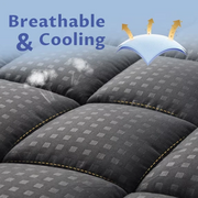 JUSTLET Black Queen Mattress Pad, Black