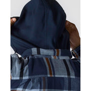 Carhartt 107011-I26 RF Relaxed Fit Flannel Lined Hooded Shirt Jacket for Men - Navy - 2XL