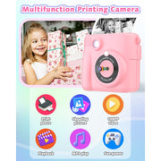 Byserten ABS-681 Kids 8MP Instant Print Portable Digital Cameras, Age 6-12 Pink