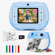 Topvision Kids Print Camera Instant Digital Camera with Built-In Printer, 1080P Video, 12MP Photos, 32GB Storage, Blue