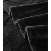 Idea Nuova Cozy Haven Oversized Faux Fur Throw Blanket, Reversible Ultra-Soft Polyester, Black, 50