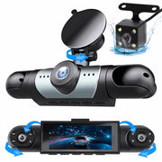 Henotian 4-Channel Dash Cam with 1080P Front Inside and Rear Cameras, Night Vision HDR, G-Sensor, Loop Recording, 24HR Parking Mode, 64GB SD Card, 17429306130