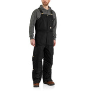 Carhartt Firm Duck Extreme-Warmth Loose-Fit Insulated Bib Overalls for Men - Black - M - Tall